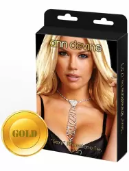Галстук из кристаллов Ann Devine - Sexy Rhinestone Tie – золотой