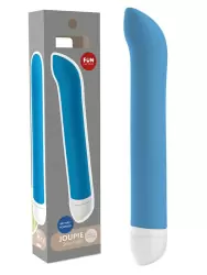 Элегантный вибратор Fun Factory Joupie, с загнутым кончиком, 18,2 см, голубой