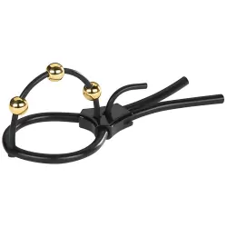 Электросбруя для головки пениса Pearly Pete с тремя шариками-электродами – черный