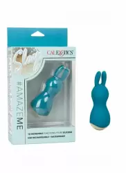 Мини-вибратор Slay #AmazeMe, с ушками на конце, 10.75 см, 10 скоростей, силикон, синий