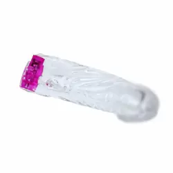 Реалистичная насадка Penis Sleeve с вибрацией и анальным стимулятором – прозрачный