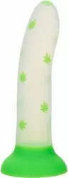 Светящийся фаллоимитатор California Exotic Novelties Glow Stick Leaf, 15,2 см, силикон, белый с зелёным
