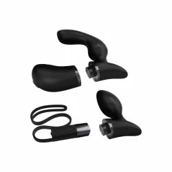 Премиальный набор для мужчин 2 в 1 Rocks Off Fuzion Xchange: массажер простаты, анальная вибропробка. 10 режимов вибрации, пульт ДУ, силикон, 13 см.