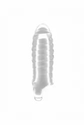 Увеличивающая насадка закрытого типа с кольцом для фиксации на мошонке No.36 - Stretchy Thick Penis