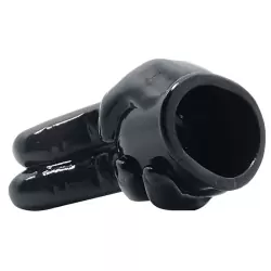 Насадка на вибромассажер Power Head Double Finger в виде 2-х стимулирующих пальцев  – черный