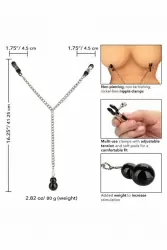 Зажимы-прищепки (украшения) для сосков с цепочкой и утяжелителем Weighted Dual Tier Nipple Clamps