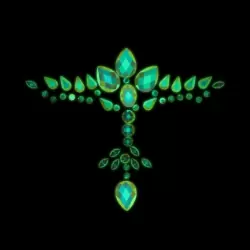 Декоративное украшение (камни) на клеевой основе Body Jewelry Stickers - Chest - Glow in the Dark 