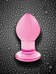 Малая анальная пробка Crystal Premium Glass - Pink
