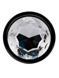 Черная алюминиевая анальная пробка с кристаллом Large