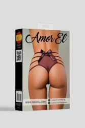 Трусики с высокой посадкой, Amor El, размер М, темные красно-пурпурные