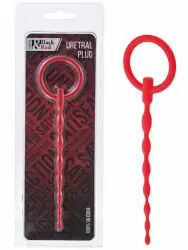 Уретральный плаг-косичка с кольцом в основании TOYFA Black&Red – красный