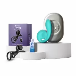 Новогодний набор «Слияние страсти» SVibe: вибратор GIZI, эрекционное кольцо JOVI, интимный гель «.beyond ultra pure», 60 мл.