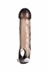 Увеличивающая вибронасадка на пенис TOYFA XLover с петлей на мошонку – серый