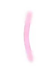 Реалистичный фаллоимитатор Shots toys, 45 см, двусторонний, прозрачный розовый