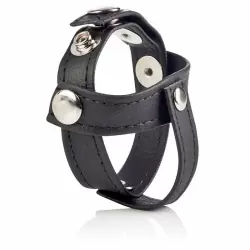 Кожаная утяжка на пенис с разделителем мошонки Colt C/B Strap H-Piece Divider – черный
