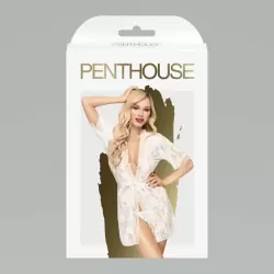 Полупрозрачный ажурный халат Sweet retreat white (S-L).