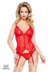 Корсаж и трусики  Demoniq Chloe красного цвета – S