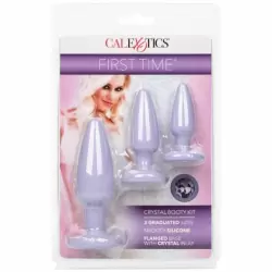 Набор анальных пробок из силикона FIRST TIME CRYSTAL BOOTY KT-PR