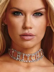 Ожерелье из кристаллов Ann Devine - Bitch Rhinestone Choker – серебристый