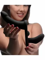 Двухсторонний страпон Double Take, 27,3 см, силикон, черный