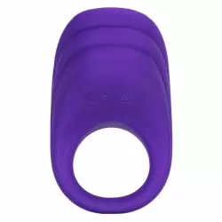 Ребристое эрекционное виброкольцо Silicone Rechargeable Passion Enhancer, 10 режимов, диаметр 2,5 см, фиолетовый
