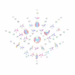 Декоративное украшение (камни) на клеевой основе Body Jewelry Stickers - Chest - Glow in the Dark