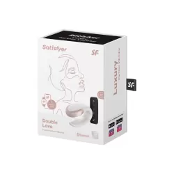 Парный вибратор Satisfyer Double Love с возможностью управления через пульт и приложение (белый)
