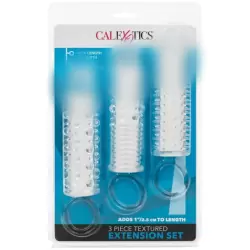 Набор из трех насадок на пенис PIECE TEXTURED EXTENSION SET