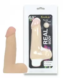 Насадка Kanikule Real Body на пояс Harness 6,9 с мошонкой - телесный