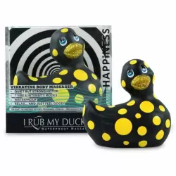 Вибратор-уточка Big Teaze Toys I Rub My Duckie 2.0, чёрный с жёлтым
