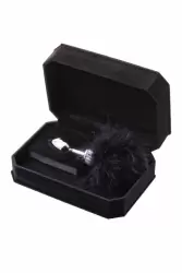 Маленькая анальная втулка с опушкой TOYFA Metal – чёрный