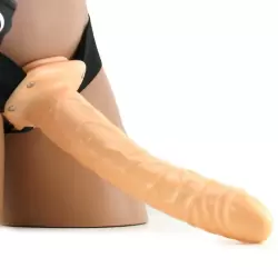 Страпон с полым вибро-стимулятором Vibrating Hollow