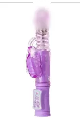 Вибратор с ротацией, поступательными движениями и клиторальным стимулятором TOYFA A-Toys – фиолетовый