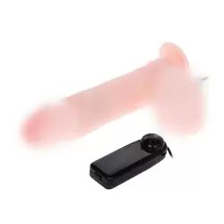 Мультискоростной вибратор-реалистик Dong с мошонкой на присоске – телесный