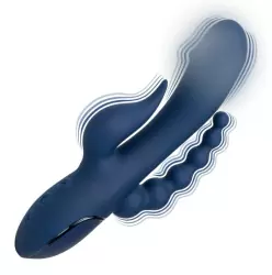 Тройной вибратор III Triple Orgasm, 20,5 см, 20 режимов, синий