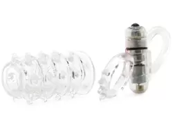 Эрекционное вибро-кольцо с петлей для мошонки Guardian - Clear