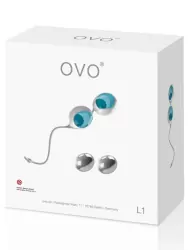 Набор вагинальных шариков Ovo L1 с держателем – голубой