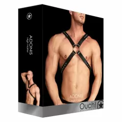 Бондаж для связывания из пвх с металлическими кольцами Harness - Adonis - Black