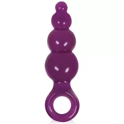 Анальная пробка с кольцом Jolie Ripples Medium – фиолетовая