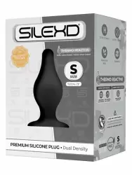 Термореактивная анальная пробка SILEXD Plug Model 2, с заострённым кончиком, 7,2 см, силикон, черный