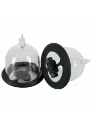 Вакуумная помпа для сосков Orion Bad Kitty Vibrating Nipple Cups, диаметр 5,7 см, силикон, черный с прозрачным