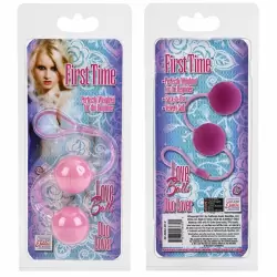 Вагинальные шарики First Time Duo Lovers на гибкой сцепке – розовый