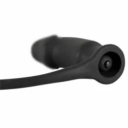 Анальный вибростимулятор Black Velvets с кольцом для пениса – черный