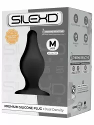 Термореактивная анальная пробка SILEXD Plug Model 2, с заострённым кончиком, 9,3 см, силикон, черный