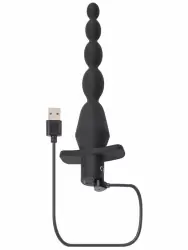 Анальная елочка Evolved, с вибрацией, 10 режимов, черная 