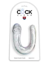Двусторонний фаллоимитатор King Cock Clear, Medium Double Trouble