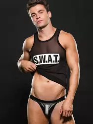 Стильный комплект из майки и трусов Envy S.W.A.T. – черный, M/L