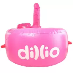 Яркое надувное сидение Dillio Vibrating Inflatable Hot Seat с вибрацией и 2-мя фаллоимитаторами – розовый