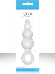 Анальная пробка с кольцом Jolie Ripples Medium – прозрачная