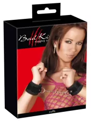 Наручники из велюровой кожи Bad Kitty Fesseln - черный